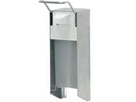 Distributore di sapone Euro 500 ml in alluminio anodizzato argento, leva corta, pompa in acciaio inox