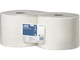 Rouleaux de chiffons de nettoyage Tork Universal 320, papier de soie blanc brillant, 2 plis, 1500 feuilles,