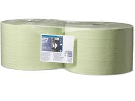 Rouleaux de chiffons de nettoyage Tork, système sol/mur W1, 23,5 cm x 510 m, vert, 2 plis