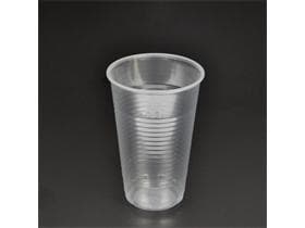 Trinkbecher aus PP, 3 dl, transparent, weich, Höhe 120.5 mm, gerillt