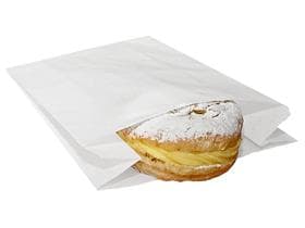 Sachet à soufflet latéral, kraft soufflé ingraissable, 40 g/m², 16 x 7 x 36 cm, KF3, blanc,