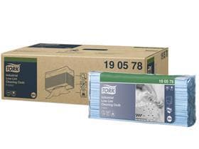 Chiffons de nettoyage industriels peu pelucheux TORK, bleus, 1 épaisseur, 39 x 32,4 cm,