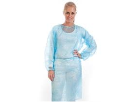 Camice visitatore in pile PP, camice monouso, circonferenza 115 x 140 cm, taglia unica, blu
