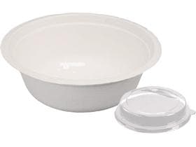 Bol en bagasse, rond, ø 19,5 cm, hauteur : 5,2 cm, 900 ml, blanc