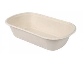 Menuschale aus Bagasse, rechteckig, 23.5 x 13 x 5.5 cm, 800 ml, natur