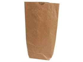 Sachet à fond croisé Kraft marron à côtes serrées 60 g/m², 14 x 21 cm, 0,5 kg, non imprimé,