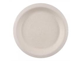 Teller aus Bagasse rund, ø 17.5 cm natur