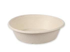 Bol à salade en bagasse, rond, ø 19,4 cm, hauteur : 5,2 cm, 900 ml, naturel