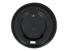 Couvercle plat avec trou pour boire, noir, 90 mm, convient pour la tasse à café Art.41802,