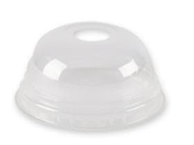 Couvercle dôme PLA, avec trou, Ø 72 mm, transparent