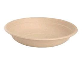 Salatschale aus Bagasse, rund, ø 21 cm, Höhe: 4 cm, 750 ml, natur