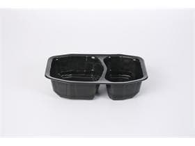 Vassoio portamenu in PP, nero, 2 parti, 215 x 148 x 50 mm, richiudibile