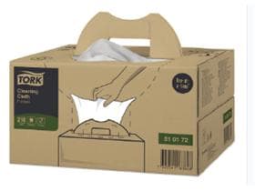 Chiffons de nettoyage Tork Premium 510, Handy Box, tissu non tissé blanc, 1 pli, 35,5 x 41,5 cm