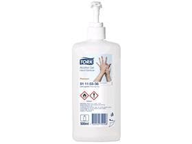 Gel désinfectant pour les mains Tork Premium (S1) flacon de 500 ml, incolore, avec distributeur à pression