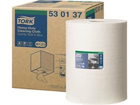 Rouleaux de chiffons de nettoyage Tork Premium 530, tissu non tissé blanc, 32 x 38 cm, 280 chiffons,