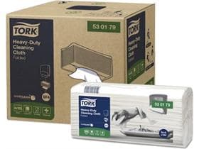 Chiffons de nettoyage Tork 100 feuilles, tissu non tissé, blanc, 1 pli, 35,5 x 41,5 cm, pliés