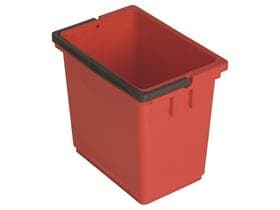 Secchio di plastica, 6 litri, quadrato rosso, con manico nero
