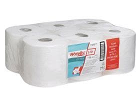 Rouleaux de chiffons de nettoyage Wypall L10 blanc 1 pli 18,5 x 38 cm, 100 % cellulose, 630 chiffons