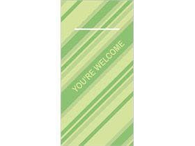 Tovagliolo monouso Airlaid 60 g/m², 40x40 cm 1/8 piega, "you're welcome" verde fresco.
