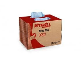 Boîtes de chiffons de nettoyage Wypall X80 bleu acier 42,6 x 28,2 cm, 160 chiffons, bleu acier