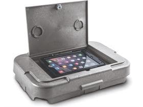 Kit di fissaggio per unità di rifiuti con vano porta tablet nel coperchio dei rifiuti, grigio