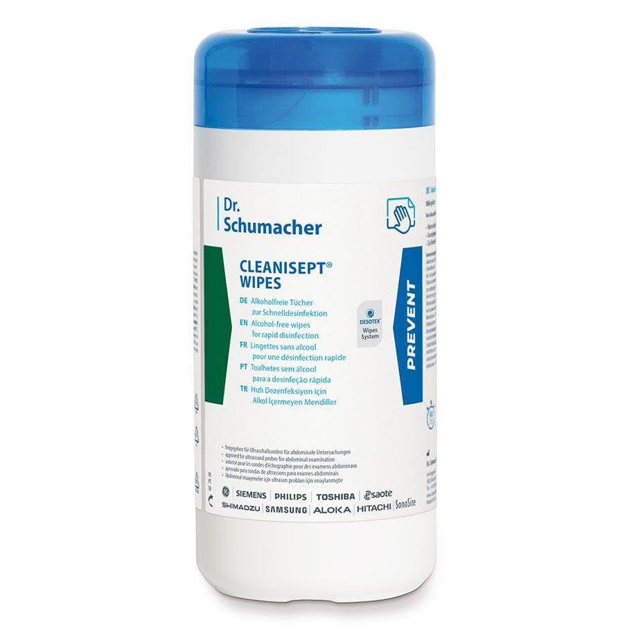 Salviette disinfettanti Cleanisept Wipes senza alcol, barattolo dispenser da 100 pezzi.