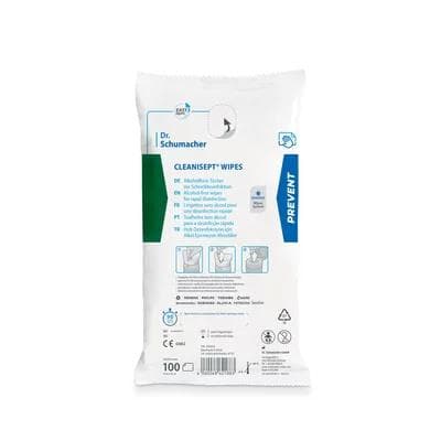 Salviette disinfettanti Cleanisept Wipes senza alcol, confezione di ricarica da 100 pezzi.