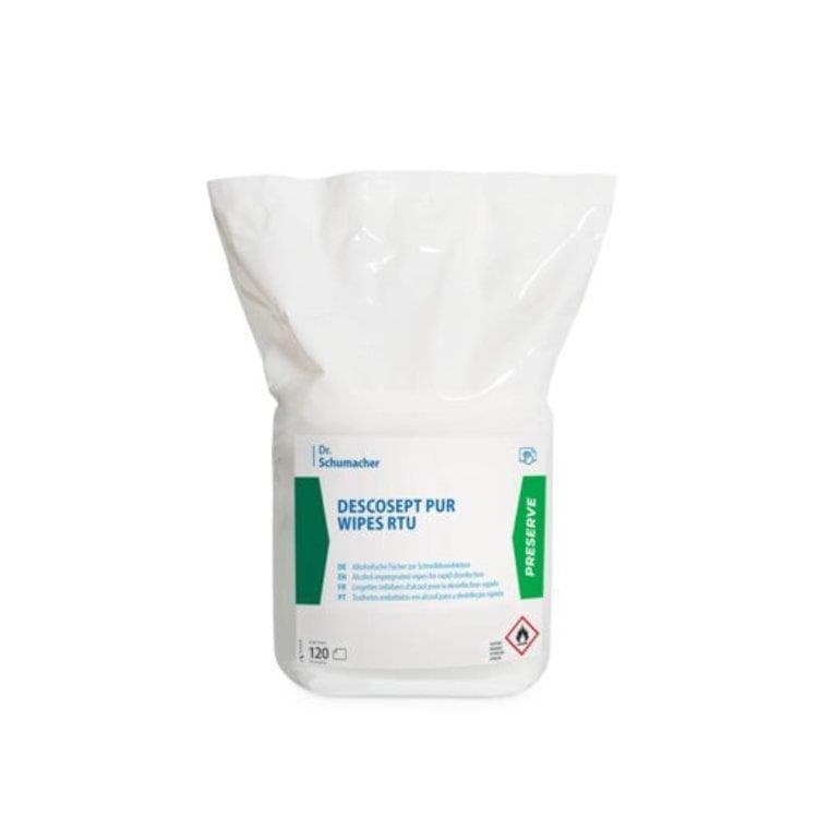 Salviette Descosept Pur RTU, 120 salviette disinfettanti, confezione di ricarica
