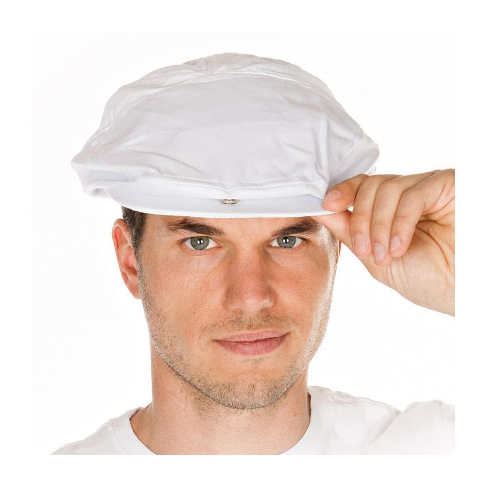 Cappelli da macellaio in policotone, bianchi, regolabili individualmente, lavabili