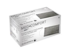 Mascherina protettiva Platinum, PP, 4 strati, grigia, Tipo II R, EN 14683,
