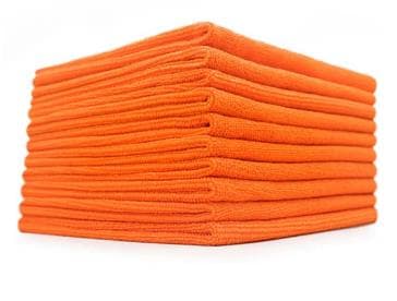 Chiffon microfibre DuoPad 40 x 40 cm, orange, abrasif d'un côté et absorbant de l'autre