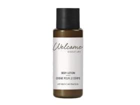 Lait corporel Welcome 30 ml à la vitamine E et au beurre de karité, transparent