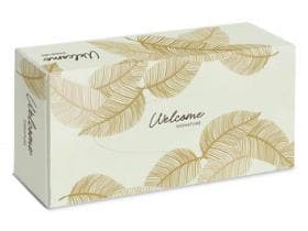 Mouchoirs en papier WELCOME blancs 2 plis en cellulose, particulièrement doux et