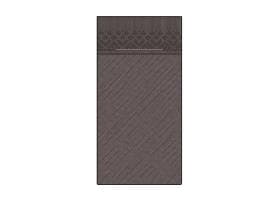 Besteckserviette Tissue-Deluxe, 40x40cm, 1/8 Falz, schwarz