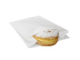 Sachet à soufflet latéral, kraft ingraissable, 45 g/m², 12 x 5 x 24 cm, KF1, blanc,