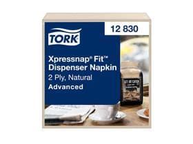 Serviettes distributrices Tork Xpressnap Fit 16,5 x 21,3 cm, naturelles, 2 plis