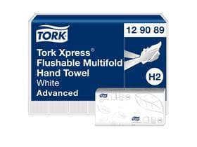 Essuie-mains pliés Tork Advanced Interfold H2, cellulose, blancs, 2 plis, pliage en Z