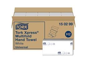 Falthandtücher Tork Xpress, 2-lagiges Tissue, doppelt gefalzt, 23.4 x 21.3 cm,