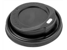 Couvercle PS noir, avec trou pour boire, ø 80 mm, adapté pour mug à café 2 dl