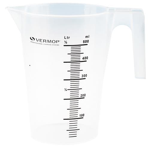 Verre doseur 500mm, PP, transparent avec impression noire, 15 x 10 x 14cm