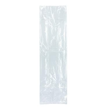 Seitenfaltenbeutel 15 + 10 x 55 cm, LDPE 18 my, transparent, 4 x gelocht