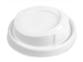 Couvercle PS blanc, avec trou pour boire, ø 80 mm, adapté pour tasse à café 2 dl