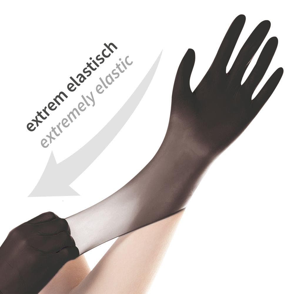 Nitril-Handschuhe SAFE SUPER STRETCH Grösse M, puderfrei, unsteril, schwarz,
