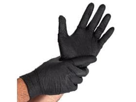 Gants en nitrile, Diamond Grip, noir, sans poudre, taille L, longueur : 24 cm