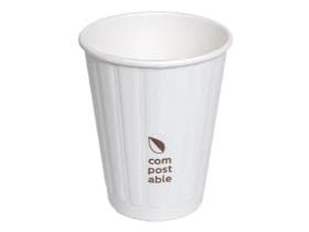 Kaffeebecher 2 dl, doppelwandig, weiss, mit reliefartiger Struktur, innen