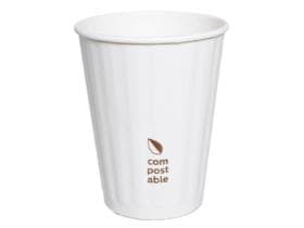 Kaffeebecher 3 dl, doppelwandig, weiss, mit reliefartiger Struktur, innen