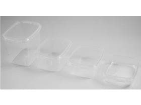 Traiteurbecher aus PP transparent, quadratisch, 500 ml, 128 x 128 x 55 mm,