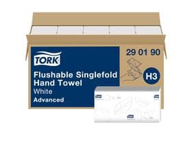 Essuie-mains pliés Tork Advanced (H3), cellules blanches, 2 plis, pliage zigzag, 23 x 23 cm