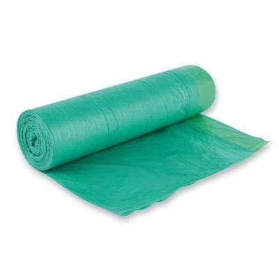 Sac poubelle à cordon de serrage, 60 L, HDPE, vert, environ 12 µm, longueur : 64 cm.