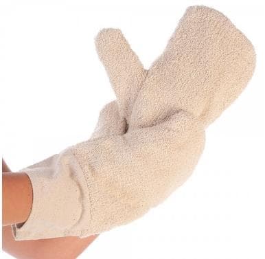 Mitaines de protection thermique, tissu éponge, coton, taille unique ; longueur : 31 cm